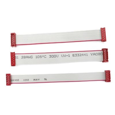 পিভিসি পলিস্টার 28AWG ফ্ল্যাট ক্যাবল 1.27 মিমি মাইক্রো সংযোগকারী 8 পিন আইডিসি ক্যাবল