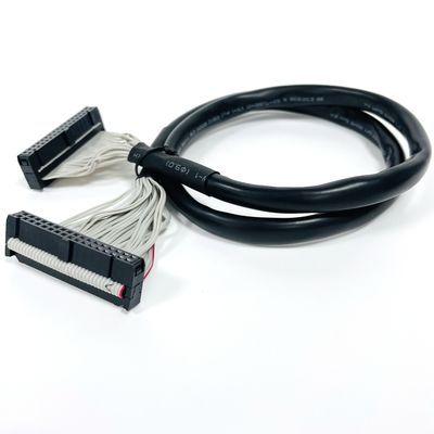2.54 মিমি পিচ ব্ল্যাক রিবন ফ্ল্যাট ক্যাবল UL2651 28awg আইডিসি সংযোগকারী সহ