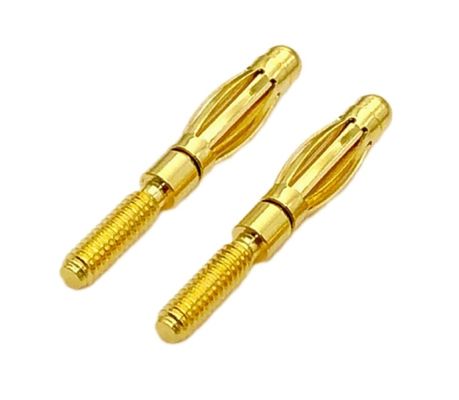 কাস্টমাইজড আকার 4mm পুরুষ ক্যাপাসিটার প্লাগ সংযোজক সঙ্গে স্বর্ণ এবং থ্রেডেড Shroud গ্যারান্টিযুক্ত