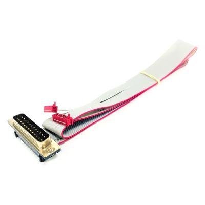 গ্রে পিভিসি ডি সাব ফ্ল্যাট ক্যাবল UL2651 28AWG মাইক্রো ম্যাচ ক্যাবল আইডিসি 1.27 মিমি পিচ