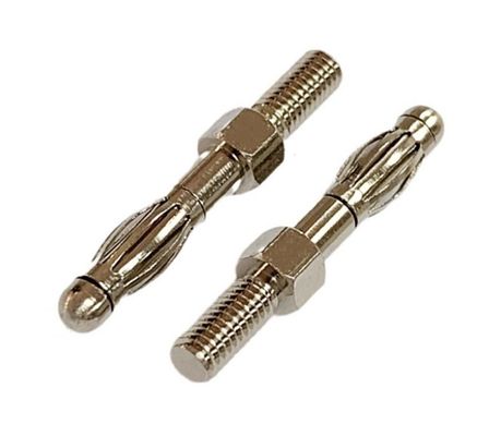 কাস্টমাইজড আকার 4mm পুরুষ ক্যাপাসিটার প্লাগ সংযোজক সঙ্গে স্বর্ণ এবং থ্রেডেড Shroud গ্যারান্টিযুক্ত