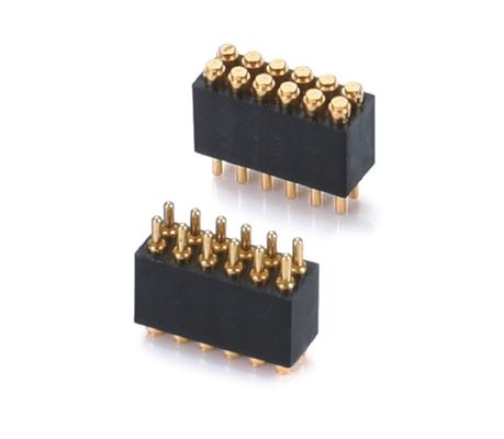 1.27mm H3.8mm পোগো পিন সংযোগকারী ব্রাস C6801 উপাদান 12 পিন সংযোগকারী স্পষ্টতা সঙ্গে