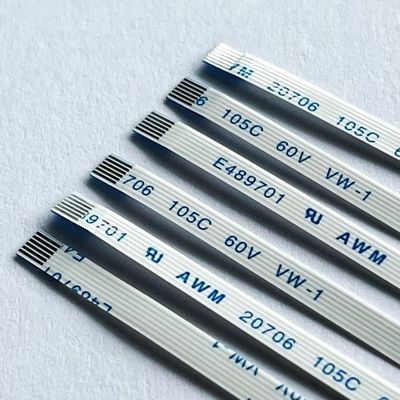 6 পিন এফএফসি ফ্ল্যাট ক্যাবল কাস্টম AWM 20706 105c 60v ভিডাব্লু -1 0.5 মিমি পিচ এফএফসি এফপিসি ক্যাবল