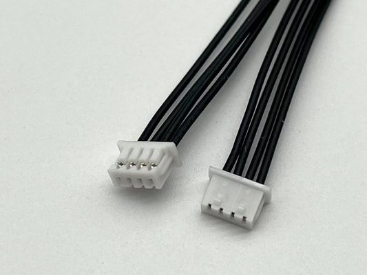 2.54 মিমি পিচ 4 পিন ডুপন্ট তারের সমাবেশ UL1007 24awg কালো কাস্টমাইজড দৈর্ঘ্য