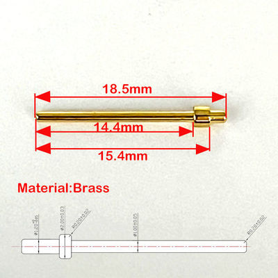 সংযোজক মেশিন পিন 2.0x18.5mm গোল্ড প্লাস্টিক টার্মিনাল পিন ব্রাস যোগাযোগ পয়েন্ট পিন