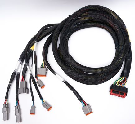 কাস্টম অটোমোটিভ ওয়্যারিং হারনেস 24 পিন 24 - 32AWG তারের সংযোগের জন্য