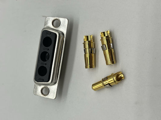 3V3 30A সোল্ডার টাইপ পুরুষ ডি সাব সংযোগকারী ব্রাস গোল্ড প্লাস্টিক যোগাযোগ উপাদান সঙ্গে