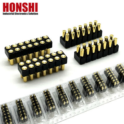 2.54 মিমি উচ্চ বর্তমান পোগো পিন সংযোজক মহিলা 2x7P গোল্ড প্লাস্টিক H2.5 SMT টাইপ জন্য PCB