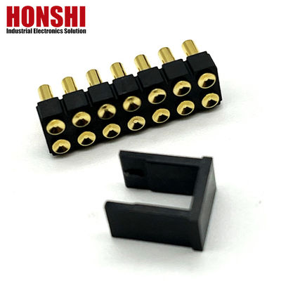 2.54 মিমি উচ্চ বর্তমান পোগো পিন সংযোজক মহিলা 2x7P গোল্ড প্লাস্টিক H2.5 SMT টাইপ জন্য PCB