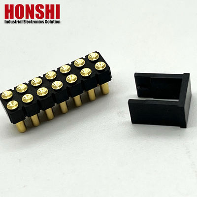 2.54 মিমি উচ্চ বর্তমান পোগো পিন সংযোজক মহিলা 2x7P গোল্ড প্লাস্টিক H2.5 SMT টাইপ জন্য PCB