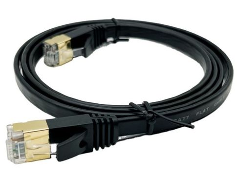 কাস্টম কালো ছাঁচযুক্ত ক্যাবল সমাবেশ RJ45 Cat7 ইথারনেট প্যাচ ক্যাবল 8P8C সংযোগকারী ক্যাবল