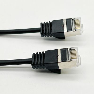 কাস্টম কালো ছাঁচযুক্ত ক্যাবল সমাবেশ RJ45 Cat7 ইথারনেট প্যাচ ক্যাবল 8P8C সংযোগকারী ক্যাবল