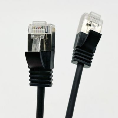 কাস্টম কালো ছাঁচযুক্ত ক্যাবল সমাবেশ RJ45 Cat7 ইথারনেট প্যাচ ক্যাবল 8P8C সংযোগকারী ক্যাবল