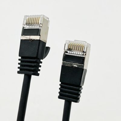 কাস্টম কালো ছাঁচযুক্ত ক্যাবল সমাবেশ RJ45 Cat7 ইথারনেট প্যাচ ক্যাবল 8P8C সংযোগকারী ক্যাবল