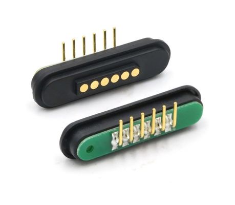 DC12V চৌম্বকীয় পোগো পিন জলরোধী ডান কোণ ডুব বসন্ত লোড সংযোগকারী