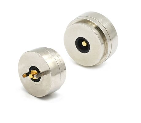 DC12V চৌম্বকীয় পোগো পিন জলরোধী ডান কোণ ডুব বসন্ত লোড সংযোগকারী