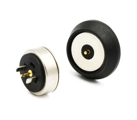 DC12V চৌম্বকীয় পোগো পিন জলরোধী ডান কোণ ডুব বসন্ত লোড সংযোগকারী