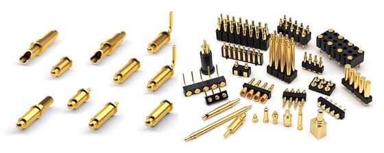2.54mm পিচ পোগো পিন সংযোগকারী স্প্রিং 8pin H1.5mm SMT টাইপ গোল্ড প্ল্যাটেড ব্রাস সংযোগকারী