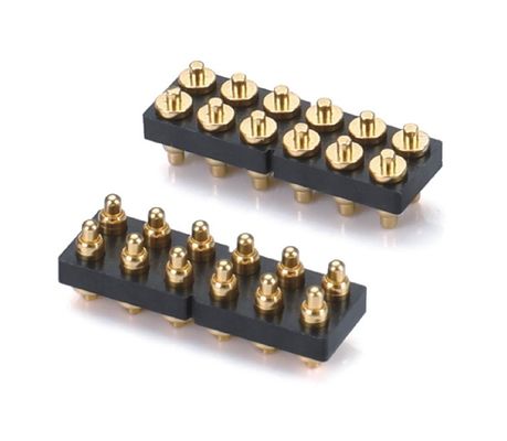 2.54mm H3.5mm 12pin পুরুষ পোগো পিন সংযোগকারী দ্বৈত সারি কালো প্লাস্টিকের সোজা ডিপ পিসিবি