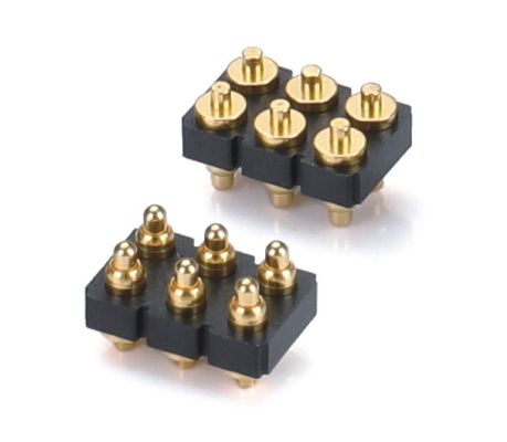 2.54mm H3.5mm 12pin পুরুষ পোগো পিন সংযোগকারী দ্বৈত সারি কালো প্লাস্টিকের সোজা ডিপ পিসিবি