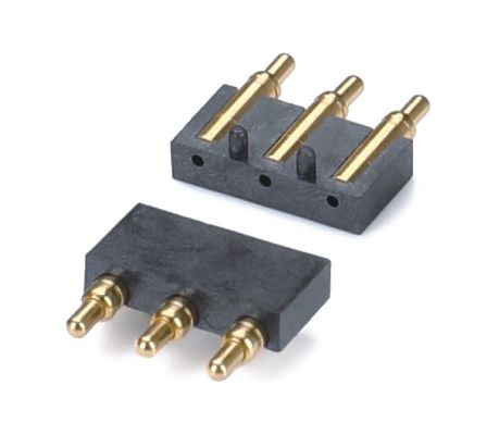 2.5mm পিচ ব্রাস C6801 3 পিন এসএমটি টাইপ পুরুষ হেডার পোগো পিন সংযোগকারী কালো প্লাস্টিক