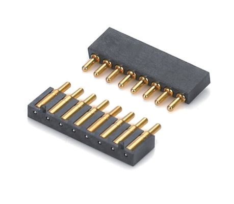 2.5mm পিচ ব্রাস C6801 3 পিন এসএমটি টাইপ পুরুষ হেডার পোগো পিন সংযোগকারী কালো প্লাস্টিক