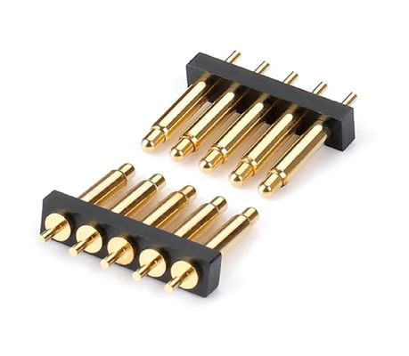 2.5mm পিচ ব্রাস C6801 3 পিন এসএমটি টাইপ পুরুষ হেডার পোগো পিন সংযোগকারী কালো প্লাস্টিক