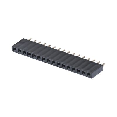 মহিলা হেডার সংযোগকারী 1 * 40 PA6T কালো ডান কোণ সংযোগকারী 2.54mm পিচ H8.5mm