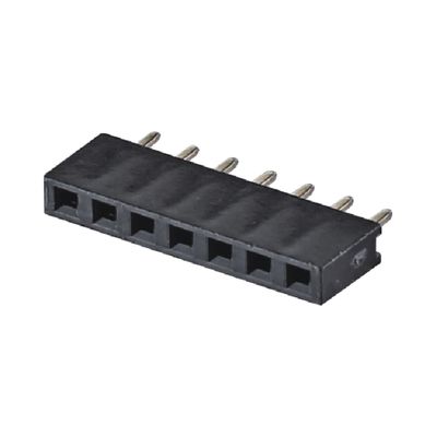 মহিলা হেডার সংযোগকারী 1 * 40 PA6T কালো ডান কোণ সংযোগকারী 2.54mm পিচ H8.5mm