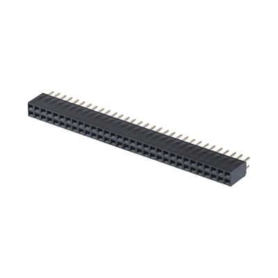 মহিলা হেডার সংযোগকারী 1 * 40 PA6T কালো ডান কোণ সংযোগকারী 2.54mm পিচ H8.5mm