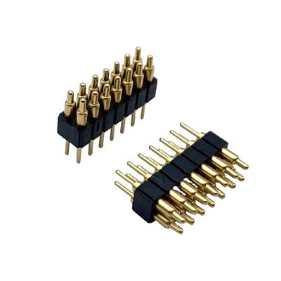 2.54mm H2.5 2x7Pin পোগো পিন সংযোগকারী ব্রাস স্প্রিং লোড ইলেকট্রনিক স্ট্রেইট ডিপ PCB