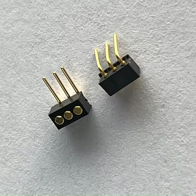 1.27 মিমি 3pin ডান কোণ ডিপ টাইপ ব্রাস স্প্রিং লোড চৌম্বকীয় পোগো পিন সংযোগকারী