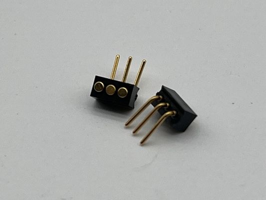 1.27 মিমি 3pin ডান কোণ ডিপ টাইপ ব্রাস স্প্রিং লোড চৌম্বকীয় পোগো পিন সংযোগকারী