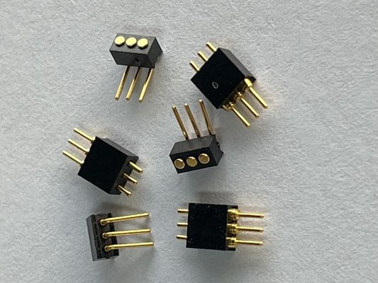 1.27 মিমি 3pin ডান কোণ ডিপ টাইপ ব্রাস স্প্রিং লোড চৌম্বকীয় পোগো পিন সংযোগকারী