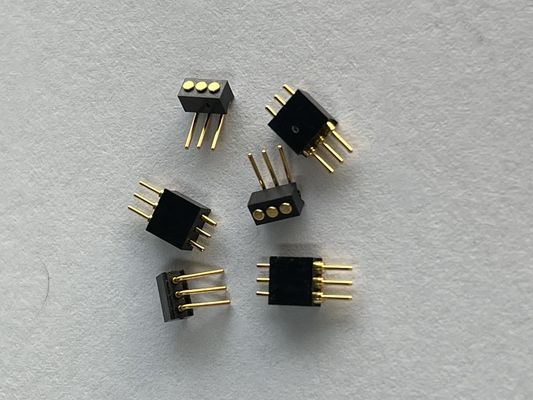 1.27 মিমি 3pin ডান কোণ ডিপ টাইপ ব্রাস স্প্রিং লোড চৌম্বকীয় পোগো পিন সংযোগকারী