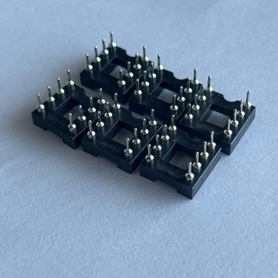 2.54mm 8 Pin IC Socket Connector Female Straight Pin Header PBT Insulation Material কালো