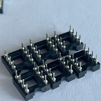 2.54mm 8 Pin IC Socket Connector Female Straight Pin Header PBT Insulation Material কালো