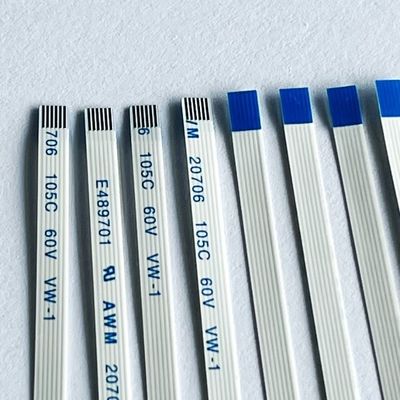 6 পিন FFC ফ্ল্যাট ক্যাবল কাস্টম Awm 20706 105c 60v Vw-1 0.5mm পিচ 8 10 64P FFC FPC ক্যাবল