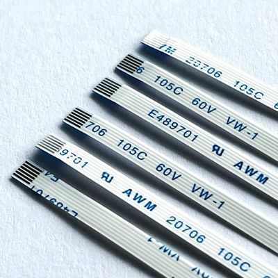 6 পিন FFC ফ্ল্যাট ক্যাবল কাস্টম Awm 20706 105c 60v Vw-1 0.5mm পিচ 8 10 64P FFC FPC ক্যাবল