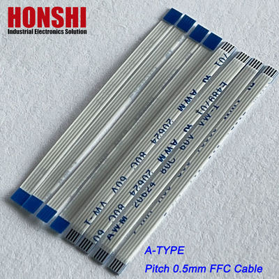 ফ্ল্যাট ফ্লেক্সিবল ক্যাবল ওয়্যারিং হার্ন 0.5MM পিচ 4P-68P বিপরীত 60/100/150/200MM FFC ক্যাবল