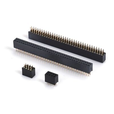 1.0 মহিলা হেডার ডিপ ডাবল সারি সোজা PA6T কালো 2pin-100pin বোর্ড থেকে বোর্ড সংযোগকারী