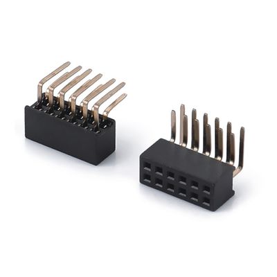 1.0 মহিলা হেডার ডিপ ডাবল সারি সোজা PA6T কালো 2pin-100pin বোর্ড থেকে বোর্ড সংযোগকারী