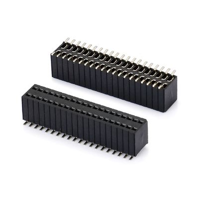 1.0 মহিলা হেডার ডিপ ডাবল সারি সোজা PA6T কালো 2pin-100pin বোর্ড থেকে বোর্ড সংযোগকারী