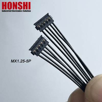 ডাবল শেষ 5P MX1.2 ব্যাটারি ক্যাবল MOLEX 78172 টার্মিনাল ওয়্যার হারনেস সমাবেশ কালো