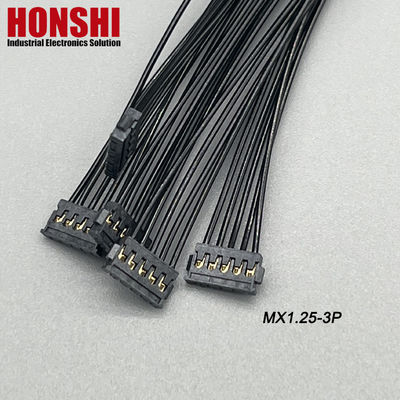 ডাবল শেষ 5P MX1.2 ব্যাটারি ক্যাবল MOLEX 78172 টার্মিনাল ওয়্যার হারনেস সমাবেশ কালো
