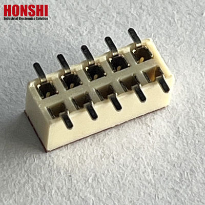 মহিলা শিরোনাম সংযোগকারী ডাবল সারি হোয়াইট পিচ 2.54 মিমি এইচ 7.1 10 পি এসএমটি টাইপ পিএ 6 টি পিসিবি বোর্ড