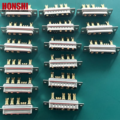 D-SUB 9W4 মহিলা সোনার পিন সোল্ডার ওয়্যার টাইপ সংযোগকারী 10A 20A 30A 40A