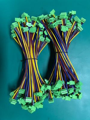 OEM তারের দৈর্ঘ্য শিল্প মেশিন 5.08mm টার্মিনাল ব্লক সবুজ তার এবং তারের জোতা অ্যাসেম্বলি 0.5M 1M 100% টেস্টিং পরিদর্শন