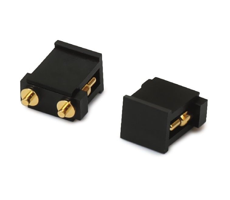 DC12V পোগো পিন সংযোগকারী 2.54 মিমি 2 পিন পুরুষ ক্যাপ সঙ্গে পোগপিন একক সারি ডান কোণ ডুব