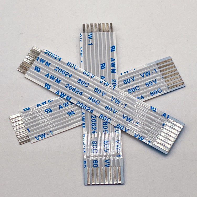 UL20624 1.25mm 8Pin FFC রিবন ক্যাবল 80C 60V 100mm রিবন নমনীয় ফ্ল্যাট ক্যাবল
